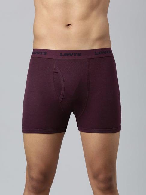 levi's maroon cotton skinny fit trunks