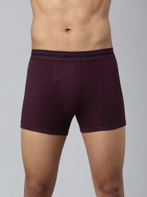 levi's maroon cotton skinny fit trunks