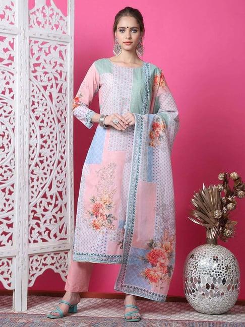 stylee lifestyle multicolored cotton printed unstitched dress material