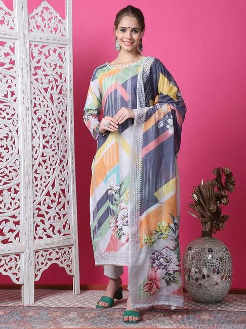 stylee lifestyle multicolored cotton printed unstitched dress material