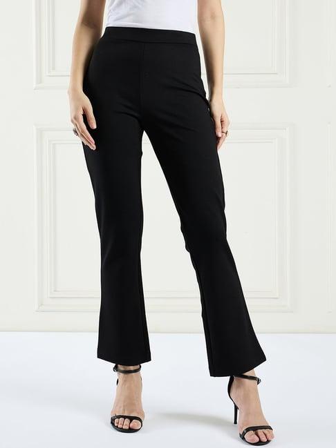 magre black mid rise pants