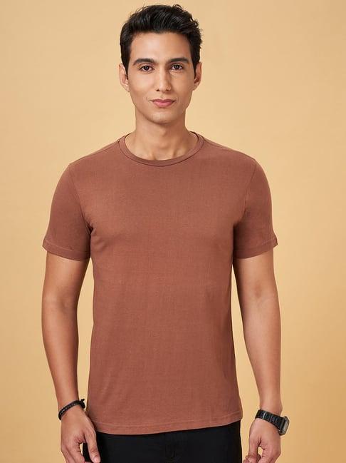 byford by pantaloons brown regular fit t-shirt