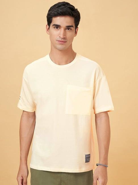 street 808 by pantaloons ecru cotton loose fit printed t-shirt