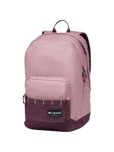 columbia pink & maroon color block backpack