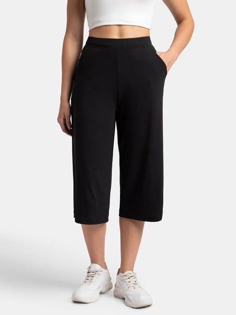 jockey black relaxed fit mid rise culottes