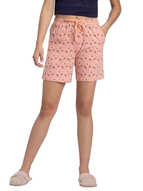 jockey coral almond printed shorts