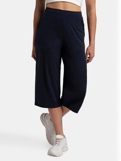 jockey navy relaxed fit mid rise culottes