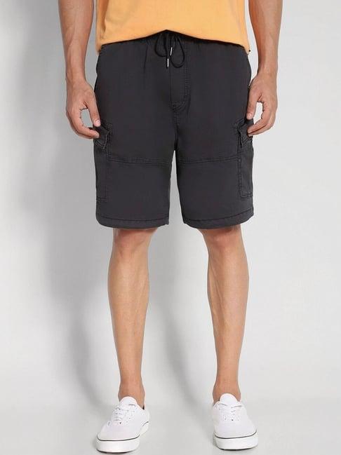 american eagle grey cotton regular fit cargo shorts