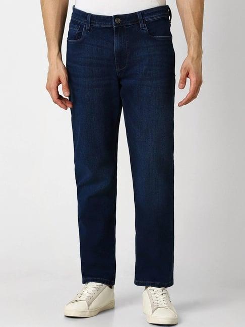 van heusen denim labs navy cotton regular fit jeans