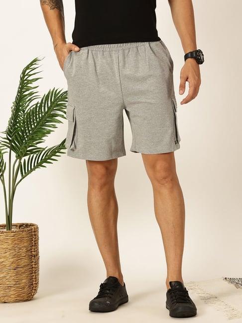 thomas scott grey melange regular fit cargo shorts