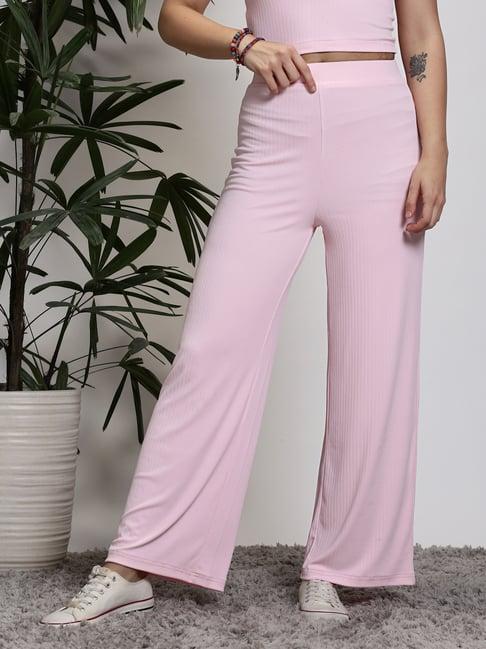 sera light pink regular fit high rise palazzos