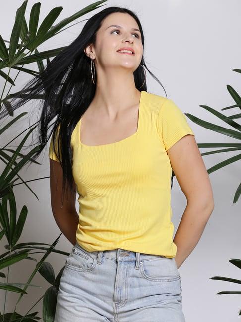 sera yellow regular fit top