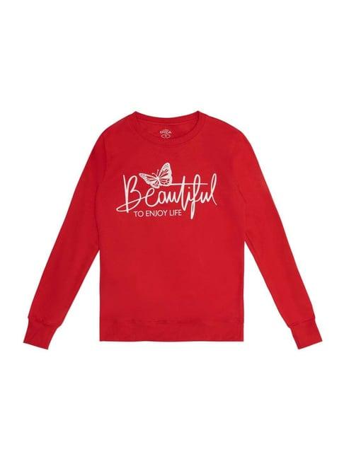 dyca red printed sweatshirt