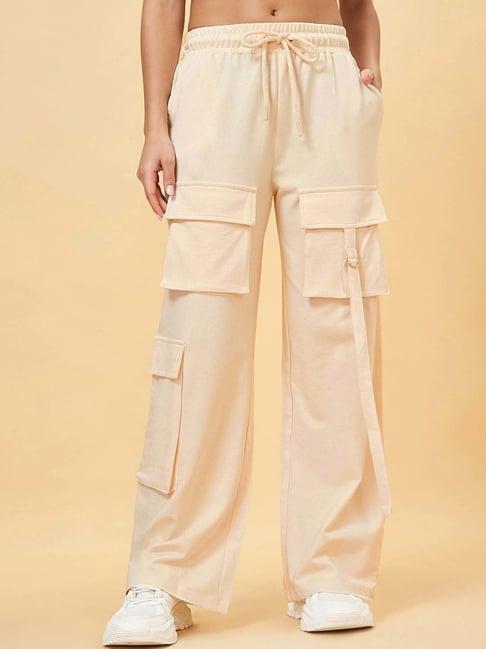 ajile by pantaloons beige cotton pants