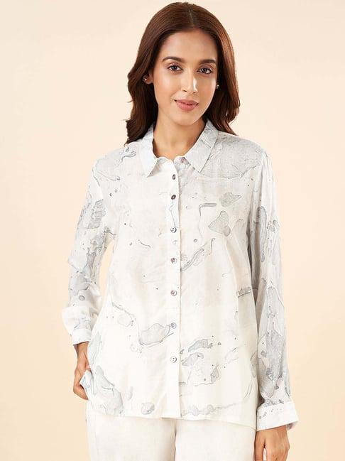 akkriti by pantaloons grey printed shirt