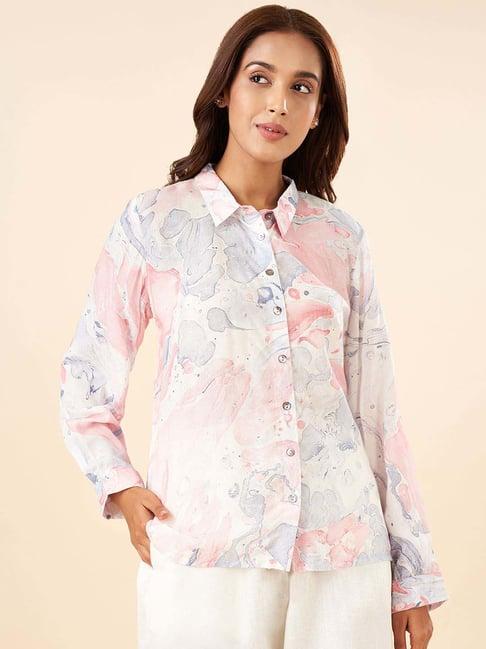 akkriti by pantaloons pink printed shirt