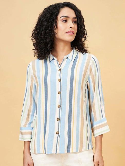 honey by pantaloons blue striped shirt