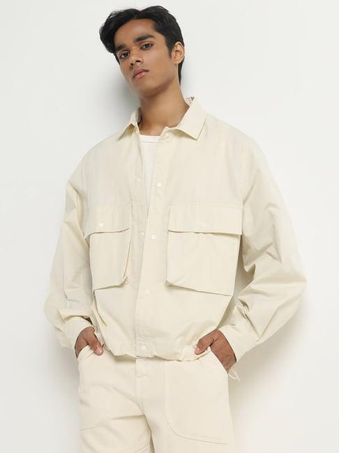 nuon by westside off-white relaxed-fit jacket