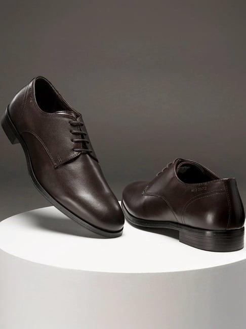 red tape men's modern classics brown derby shoes