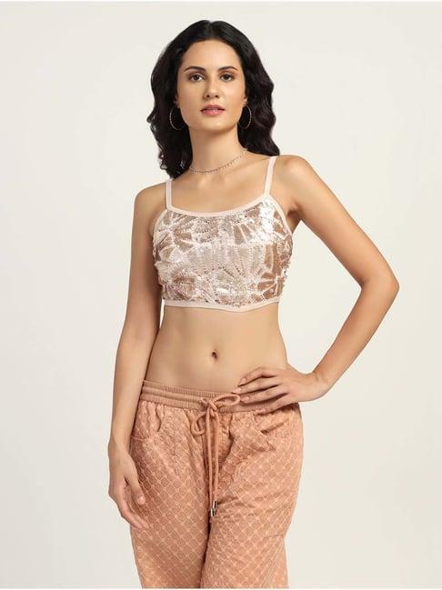 lela golden embellished crop top