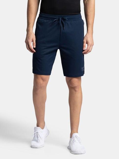 jockey navy straight fit sports shorts