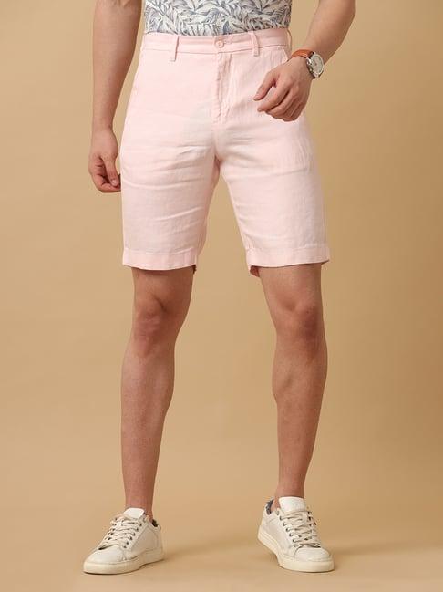 linen club pink contemporary fit shorts