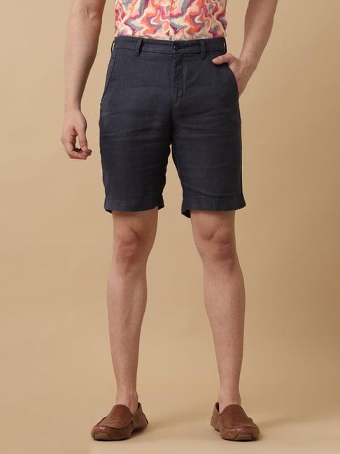 linen club dark navy contemporary fit shorts