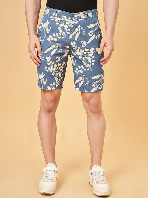 urban ranger by pantaloons deep water cotton regular fit printed shorts