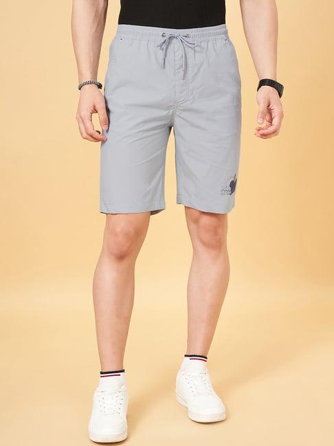 urban ranger by pantaloons celestial blue cotton regular fit shorts