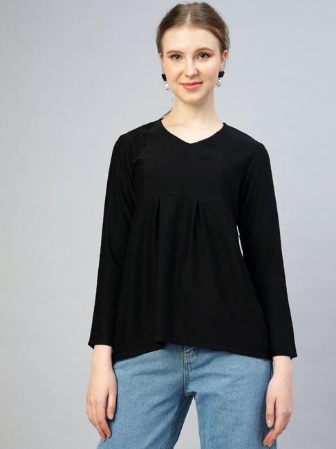 fithub black regular fit top