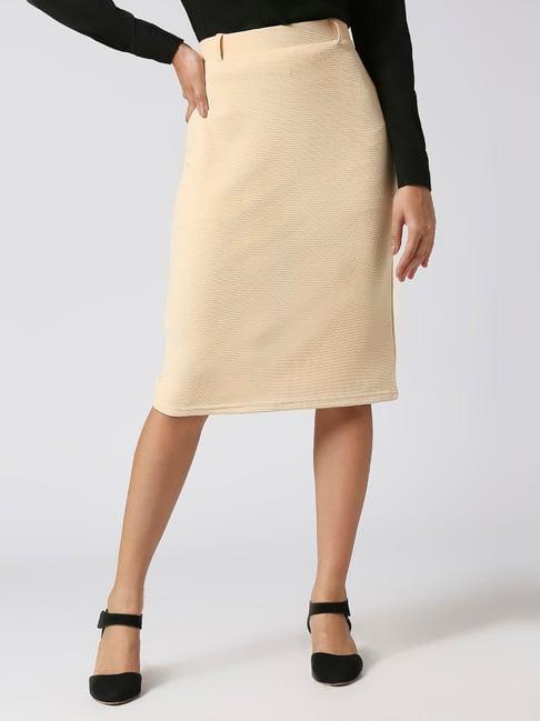 fithub cream above knee skirt