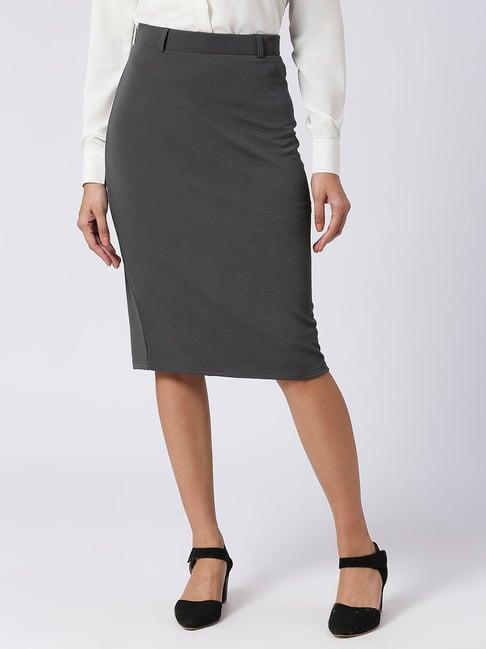 fithub grey above knee skirt