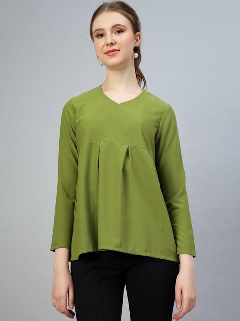 fithub green regular fit top