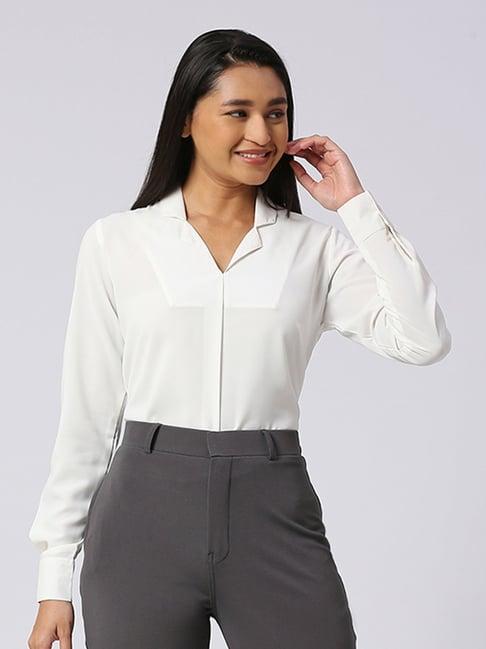 fithub white regular fit top