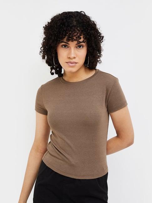 ginger by lifestyle beige regular fit top