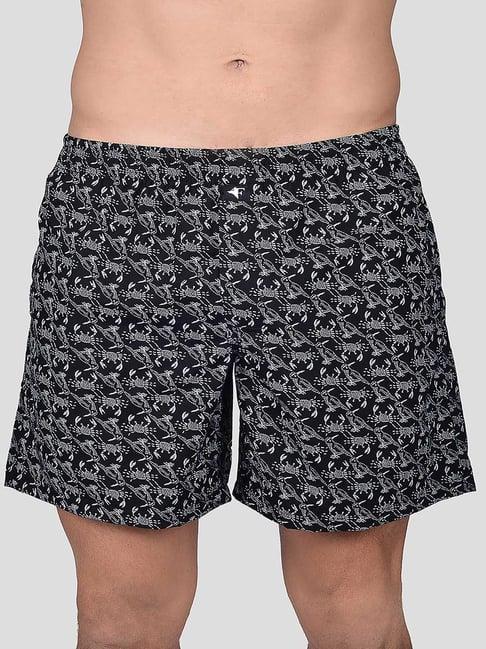 frenchie black relaxed fit printed boxers