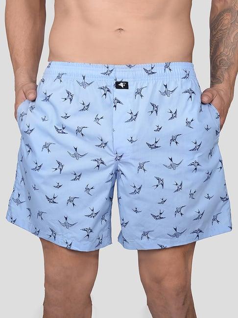 frenchie sky blue relaxed fit printed boxers