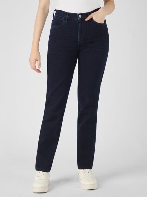 wrangler dark navy high rise skinny jeans