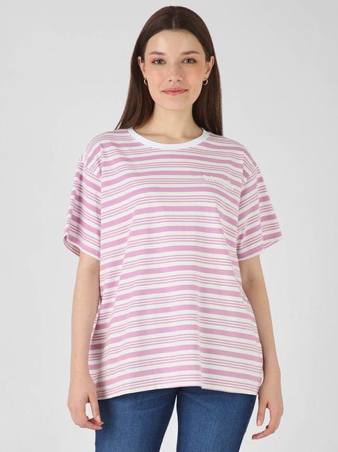 wrangler pink striped t-shirt