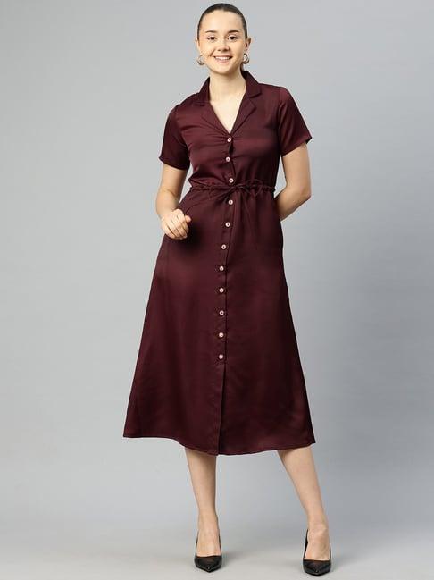 cottinfab brown relaxed fit shirt dress