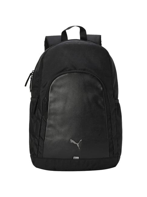 puma black solid backpack