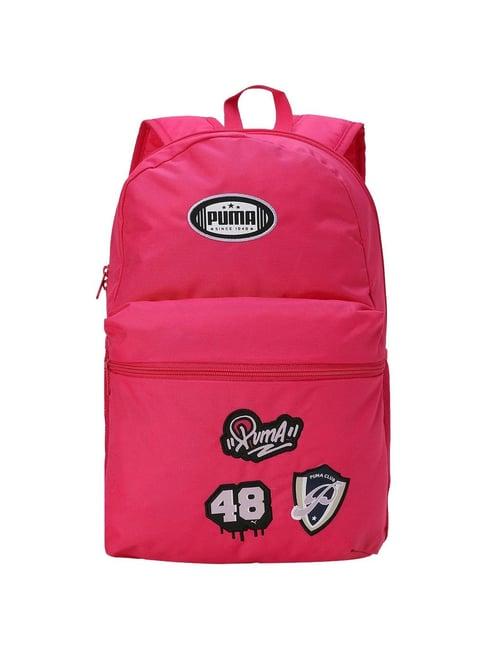 puma pink solid backpack