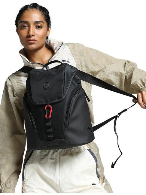 puma black solid backpack