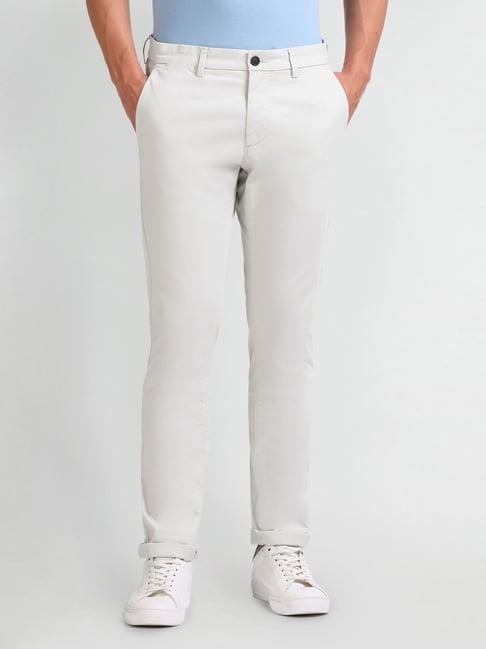 arrow sports white slim fit chinos