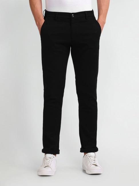 arrow sports black slim fit chinos