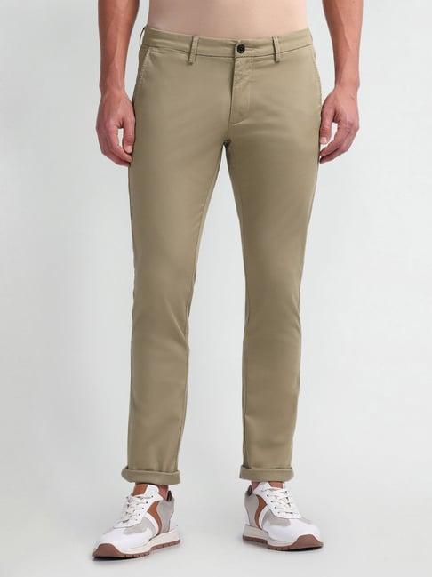 arrow sports brown slim fit chinos