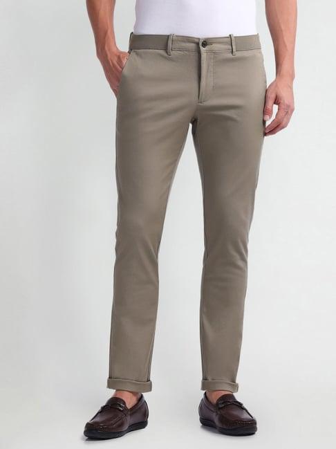 arrow sports brown slim fit chinos