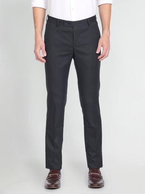 arrow blue regular fit trousers