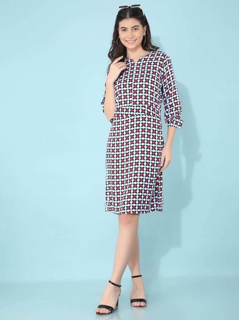 crimsoune club multicolored printed a-line dress