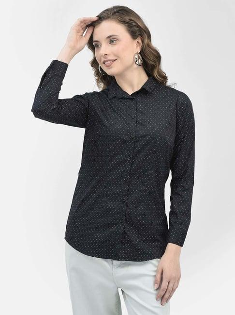 crimsoune club black polka dots shirt